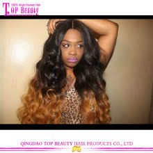 Beauty two tone body wave lace front wig tangle free brazilian hair two tone human hair wigs for black women s